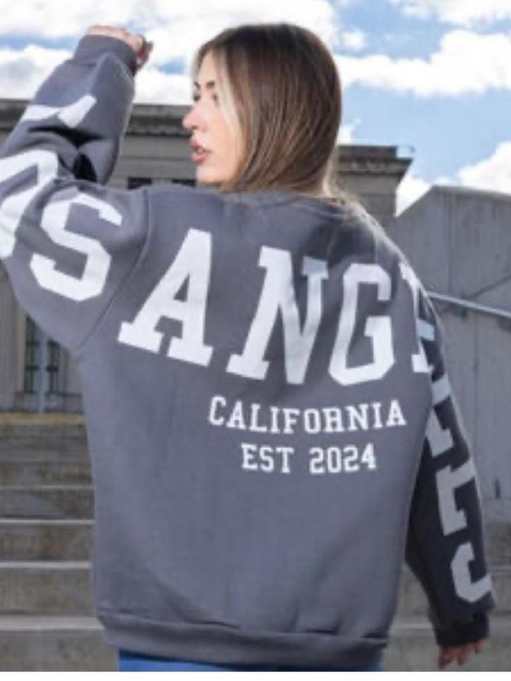 Piral grey oversized‎ Los Angeles pullover sweatshirt small